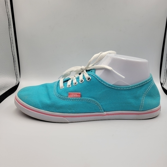 VANS Lo Pro Teal Upper Pink Stripe Low Top Lace-Up Canvas Sneakers Sz 9 - Picture 5 of 10